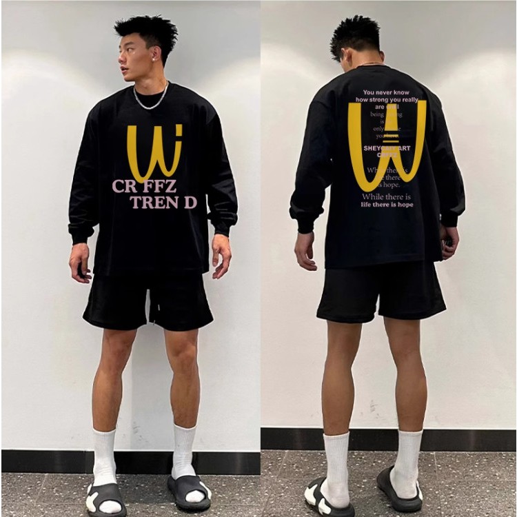 เสื้อกันหนาว เสื้อสเวตเตอร์คอกลม 2 สีขาวดําผสมลายตัวอักษร ว ร่องลึก ง บุคลิกภาพ อ่อนเยาว์และมีสไตล์ 2023 แฟชั่