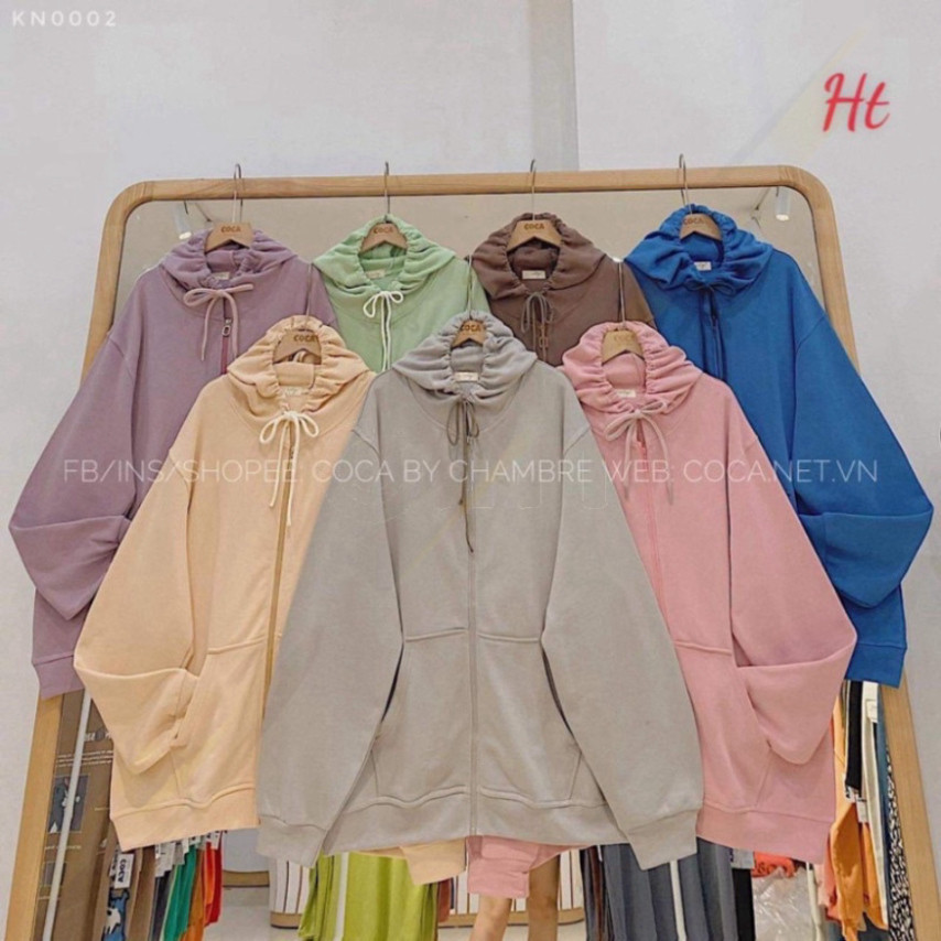 เสื้อสเวตเชิ้ตมีซิปสีพื้นหลากสีรุ่นใหม่ HT12 เสื้อสเวตเชิ้ต Unisex หลวม ผ้าฟลีซไม่ระบายอบอุ่น ดีไซน์สไตล์ Lenora Leno