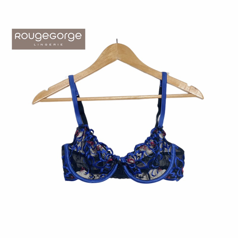 Rouge Gorge(รูจ จอร์จ)แบรนด์ดังจากฝรั่งเศส เสื้อชั้นในลูกไม้ซีทรูน้ำเงินดำ Sexy ของใหม่สาย3ระดับทรงสวยคลาสสิก85E 75D 75C