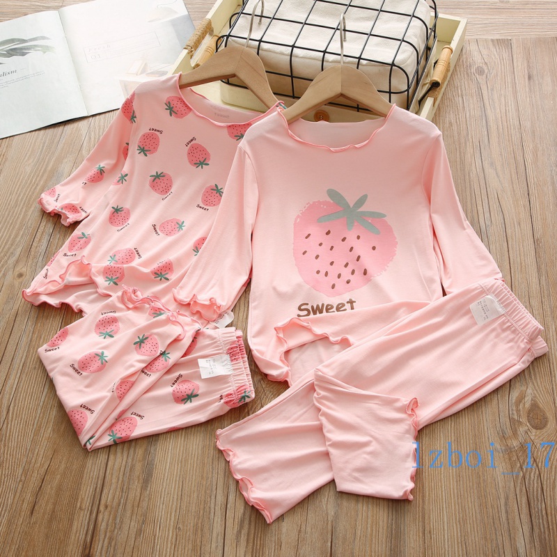 ชุดนอนสาว, เสื้อผ้าครอบครัว, เสื้อผ้าเด็ก, Ice Silk ฤดูร้อนแขนสั้น, สาวน้อยหวาน, เสื้อแอร์บาง ๆ